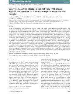 Ecosystem carbon storage does not vary with mean annual