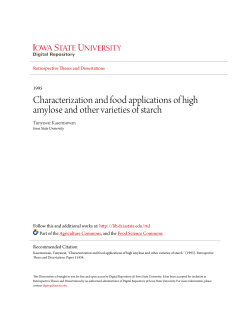 Characterization and food applications of high amylose and other