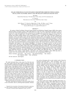 solar subsurface fluid dynamics descriptors derived from global
