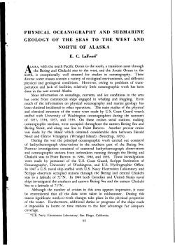 physical oceanography and submarine geology of the seas to the