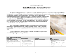 Grade 6 Mathematics Curriculum Overview