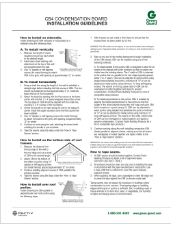 GreenGuard CB4 Condensation Board Installation Guide