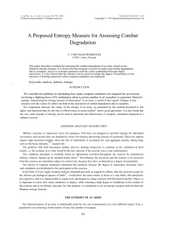 A Proposed Entropy Measure for Assessing Combat Degradation
