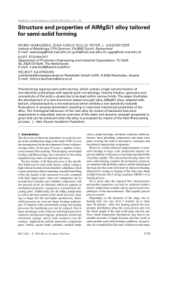 Structure and properties of AIMgSi1 alloy tailored for semi