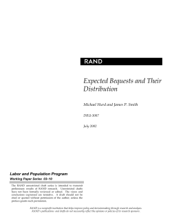 Expected Bequests and Their Distribution