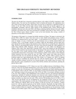 THE GHANAIAN FERTILITY TRANSITION REVISITED