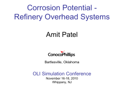 Refinery Overhead Systems - OLI Downloads