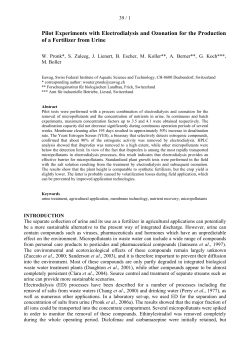 Pilot Experiments with Electrodialysis and Ozonation for the