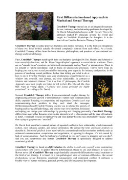 First Differentiation-based Approach to Marital and Sexual Therapy