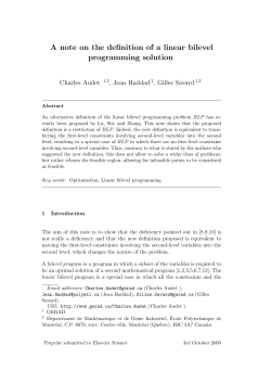 A note on the definition of a linear bilevel programming solution