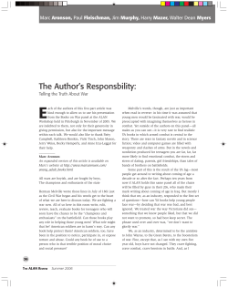 The Author`s Responsbility: Telling the Truth About War