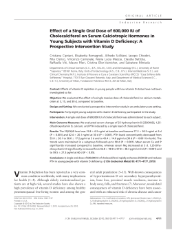 Effect of a Single Oral Dose of 600,000 IU of Cholecalciferol on