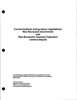 Communications during labour negotiations: New Brunswick