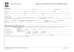 Questionnaire on military service and for