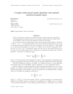 A simple multi-armed bandit algorithm with optimal variation