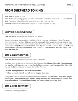 FROm SHEPHERd TO KING