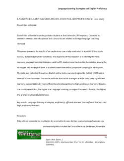 LANGUAGE LEARNING STRATEGIES AND ENGLISH