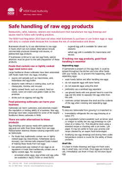 Safe handling of raw egg products