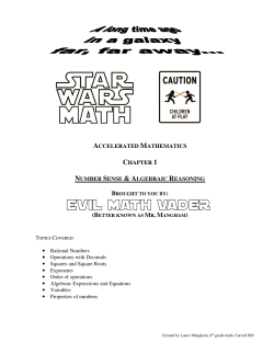 Algebraic Reasoning Chapter Packet