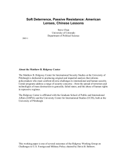 Soft Deterrence, Passive Resistance