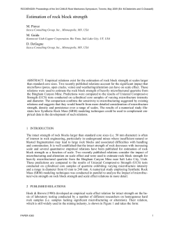 Estimation of rock block strength