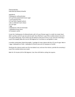 Cheesecake Bars Submitted By Melody Schwefer Ingredients 5