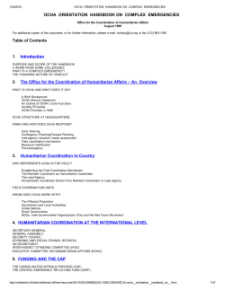 ocha orientation handbook on complex emergencies