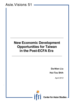 New Economic Development Opportunities for Taiwan in the Post