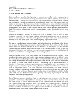 Lichens and Moss Don`t Kill Plants - Athenaeum@UGA