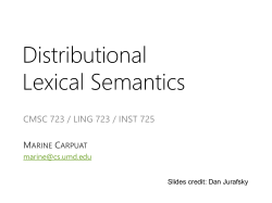 Distributional Lexical Semantics