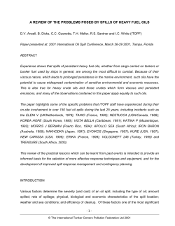 A review of the problems posed by spills of heavy fuel oils