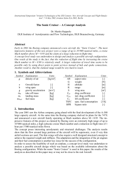 The Sonic Cruiser &ndash; A Concept Analysis Abstract 1. Symbols and