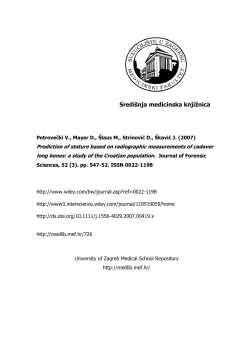 Prediction of stature based on radiographic measurements of
