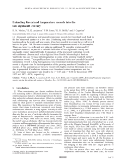 Extending Greenland temperature records into the late eighteenth