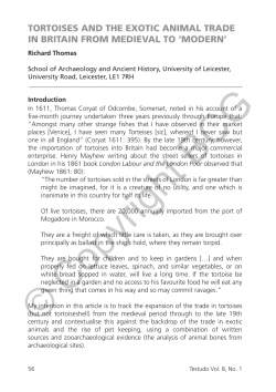 tortoises and the exotic animal trade in britain from medieval to