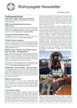 Bishopsgate Newsletter