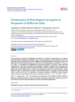 Chemotaxis of Meloidogyne incognita in Response to Different Salts