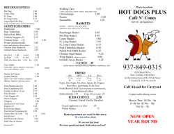 Hot Dogs Plus Cafe N` Cones Menu