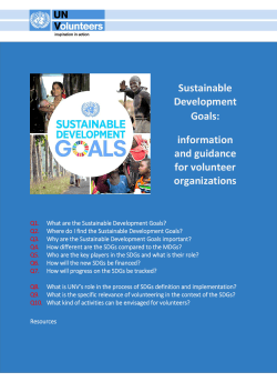 UNV Toolkit: How volunteerism can contribute to achieving the SDGs