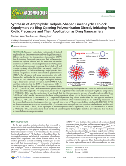 Synthesis of Amphiphilic Tadpole-Shaped Linear