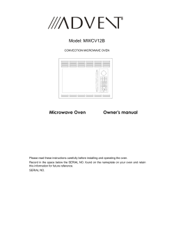 Model: MWCV12B Microwave Oven Owner`s manual