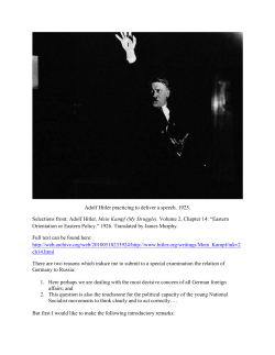 Adolf Hitler practicing to deliver a speech. 1925. Selections from