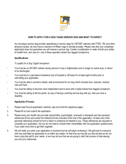 HOW TO APPLY FOR A DOG TAGS&reg; SERVICE DOG AND WHAT