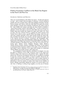 Politico-Economic Conflicts in the Black Sea Region in the Post