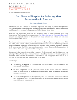 Fact Sheet: A Blueprint for Reducing Mass Incarceration in America