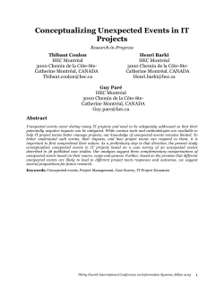 Conceptualizing unexpected events in IT projects
