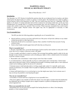 maidwell hall physical restraint policy