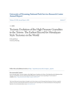 Tectonic Evolution of the High Pressure Granulites in the Tetons
