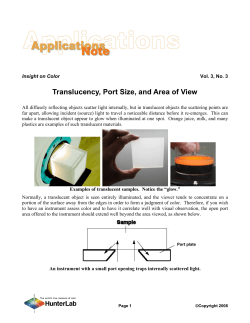 Translucency, Port Size, and Area of View