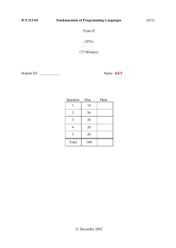 Exam II Key Solution
